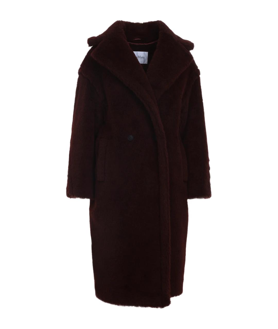 MAX MARA Бордовое шерстяное пальто, фото 1