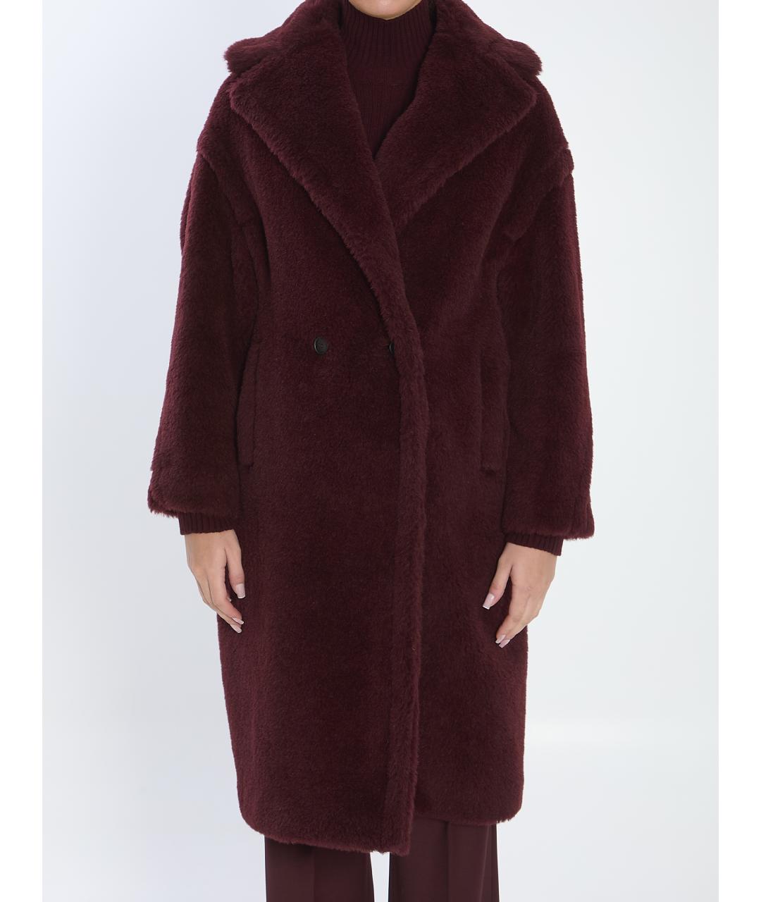 MAX MARA Бордовое шерстяное пальто, фото 2