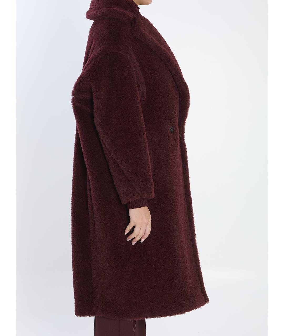 MAX MARA Бордовое шерстяное пальто, фото 4