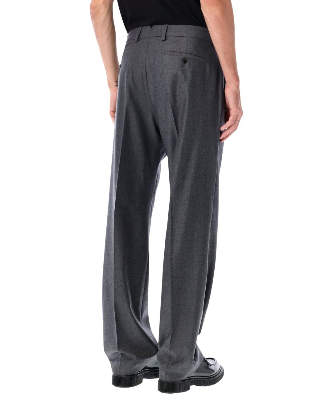 Ami Paris Серые шерстяные повседневные брюки, фото 3