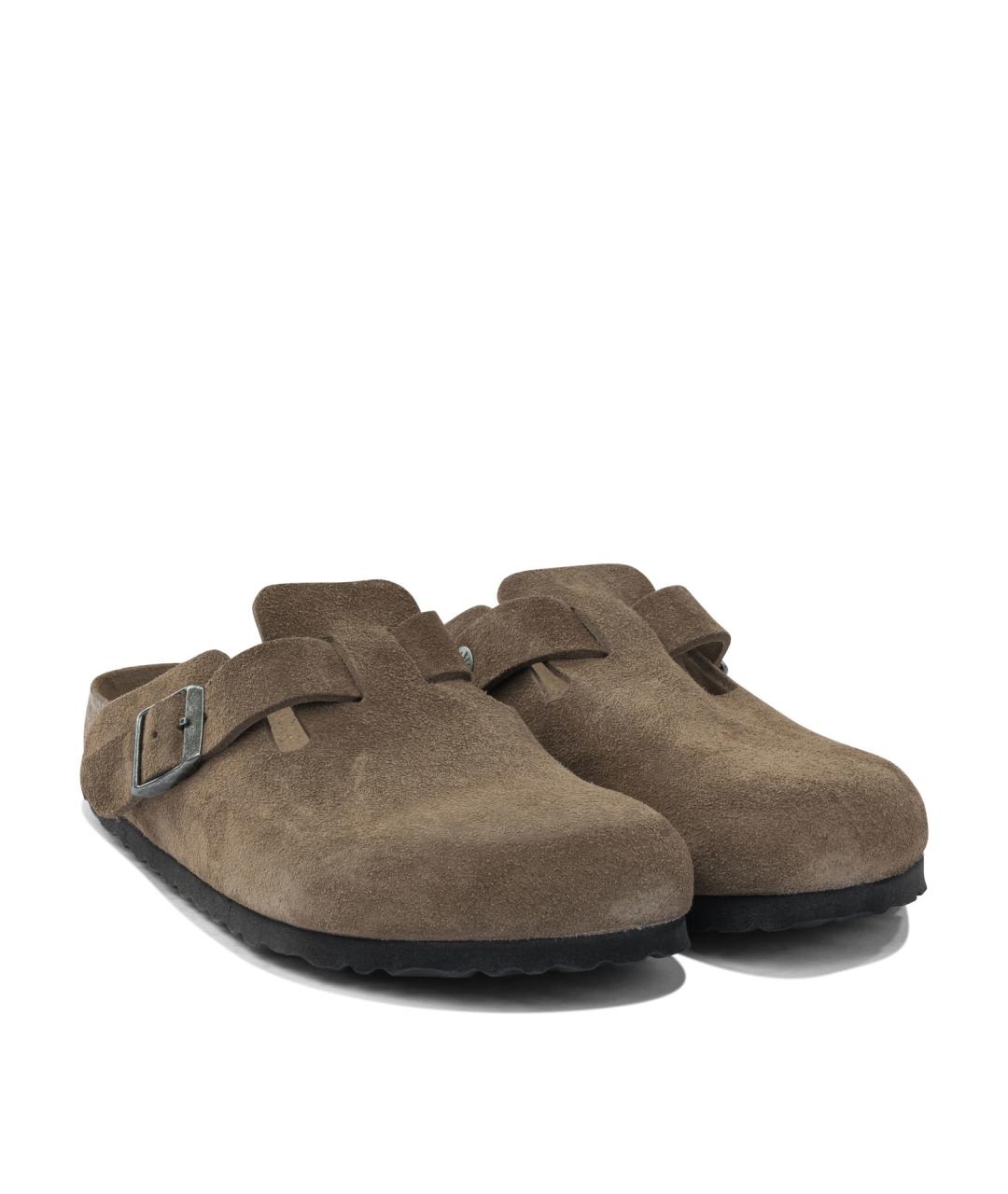 BIRKENSTOCK Коричневые кожаные сабо, фото 2