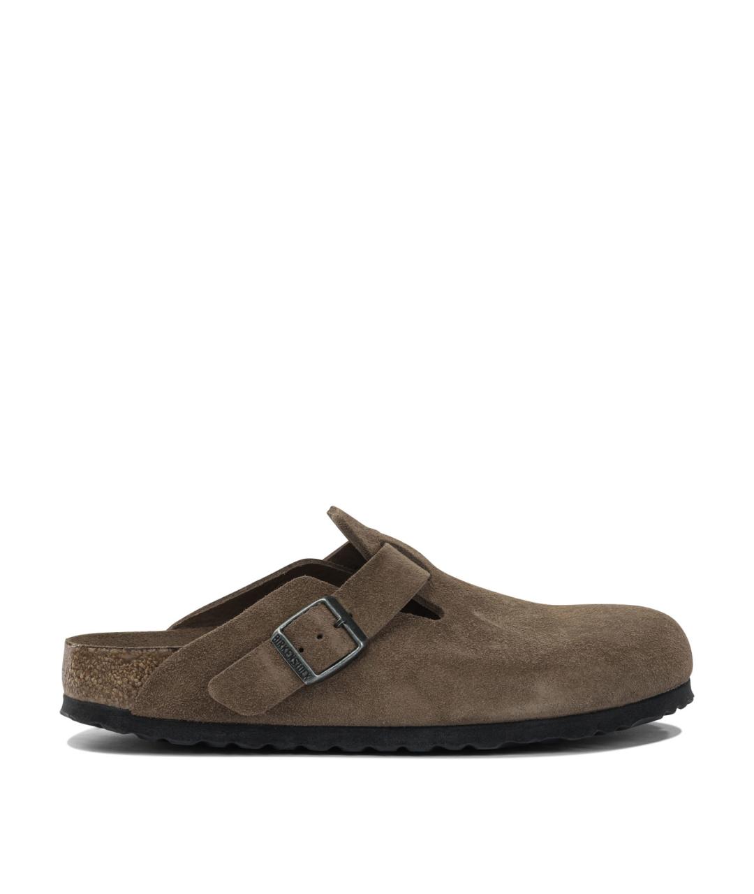 BIRKENSTOCK Коричневые кожаные сабо, фото 1