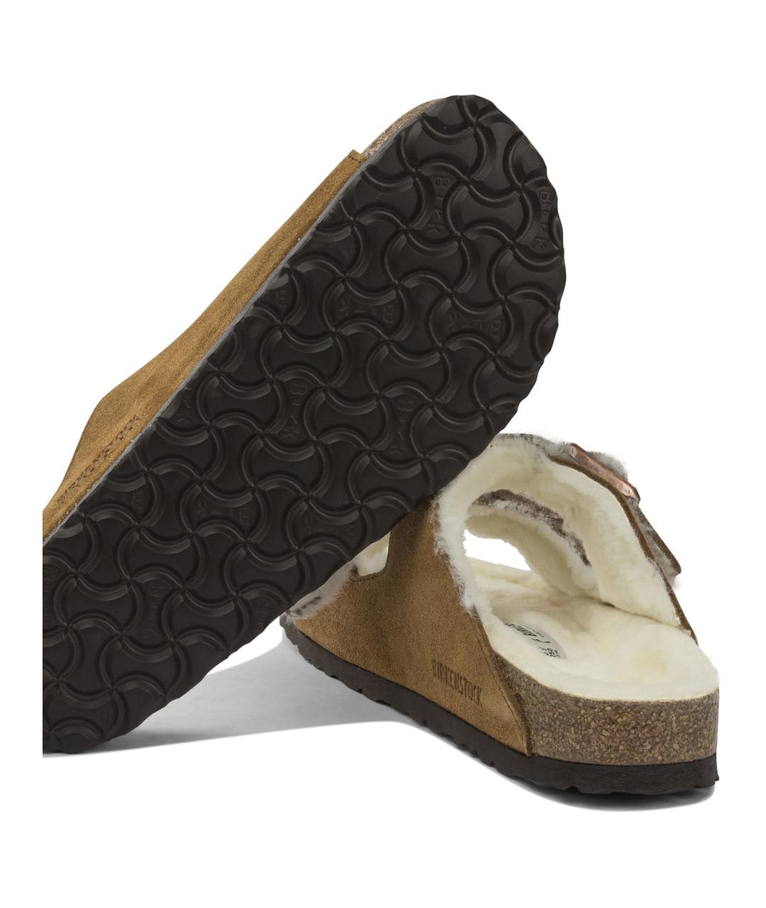 BIRKENSTOCK Бежевые кожаные сандалии, фото 5