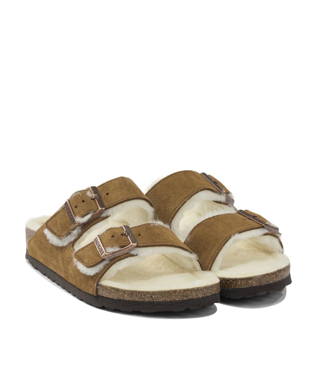 BIRKENSTOCK Бежевые кожаные сандалии, фото 2