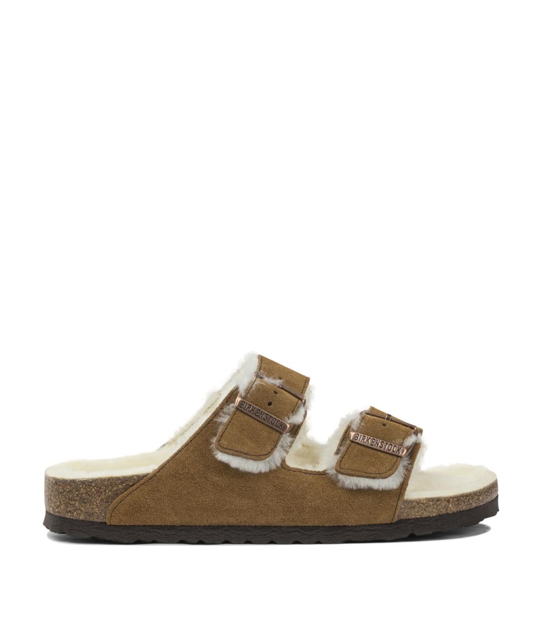 BIRKENSTOCK Бежевые кожаные сандалии, фото 1