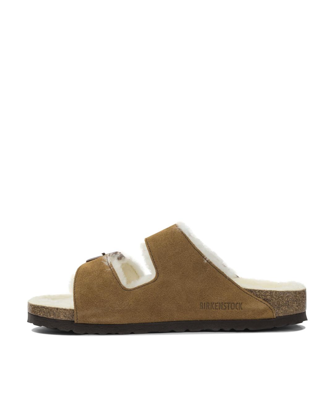 BIRKENSTOCK Бежевые кожаные сандалии, фото 3
