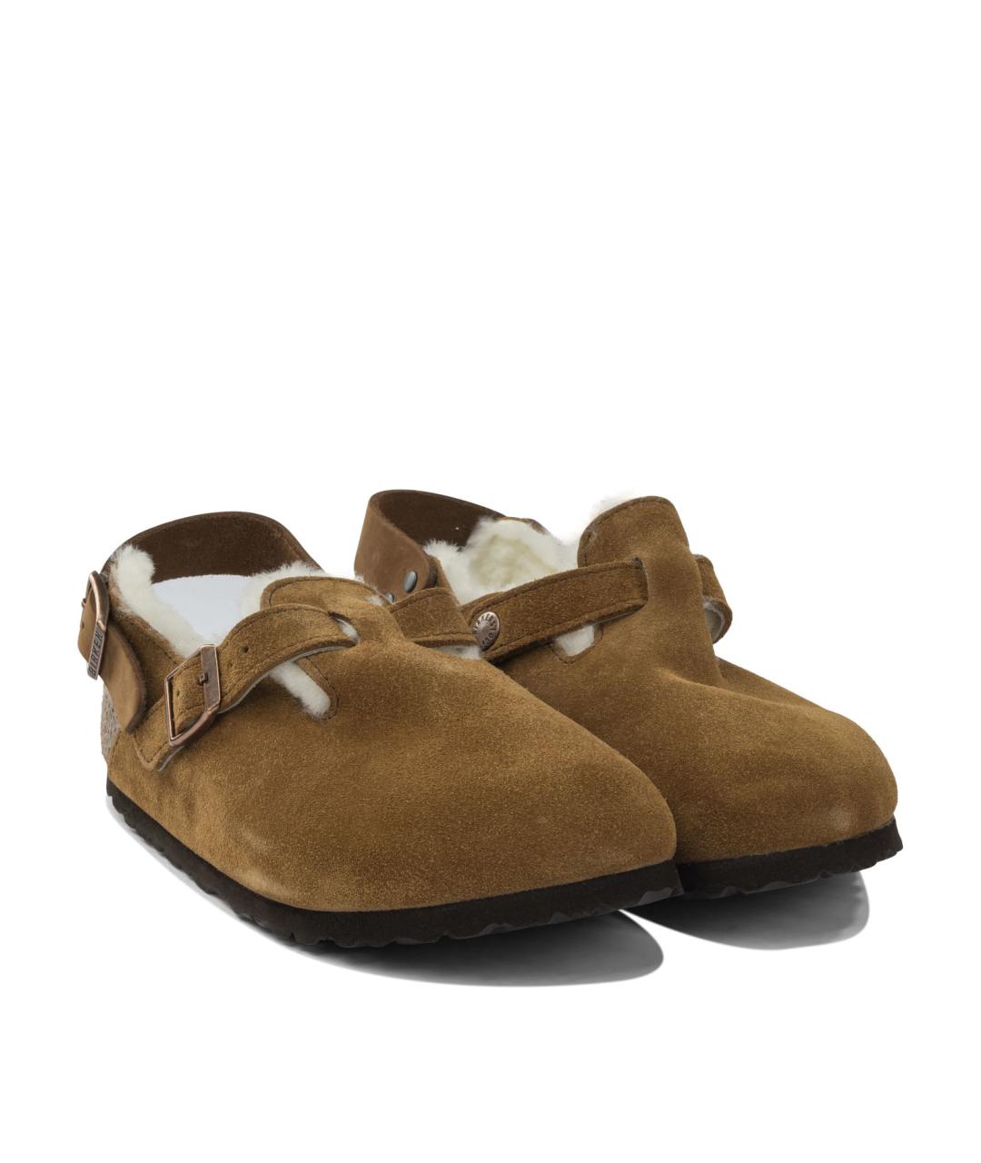 BIRKENSTOCK Бежевые кожаные сандалии, фото 2