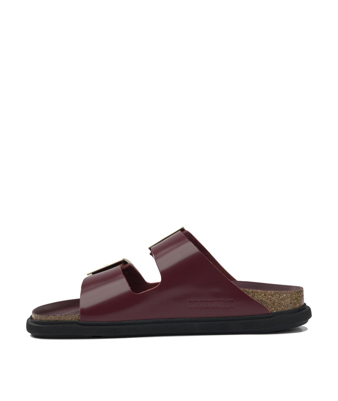 BIRKENSTOCK Бордовые кожаные сандалии, фото 3