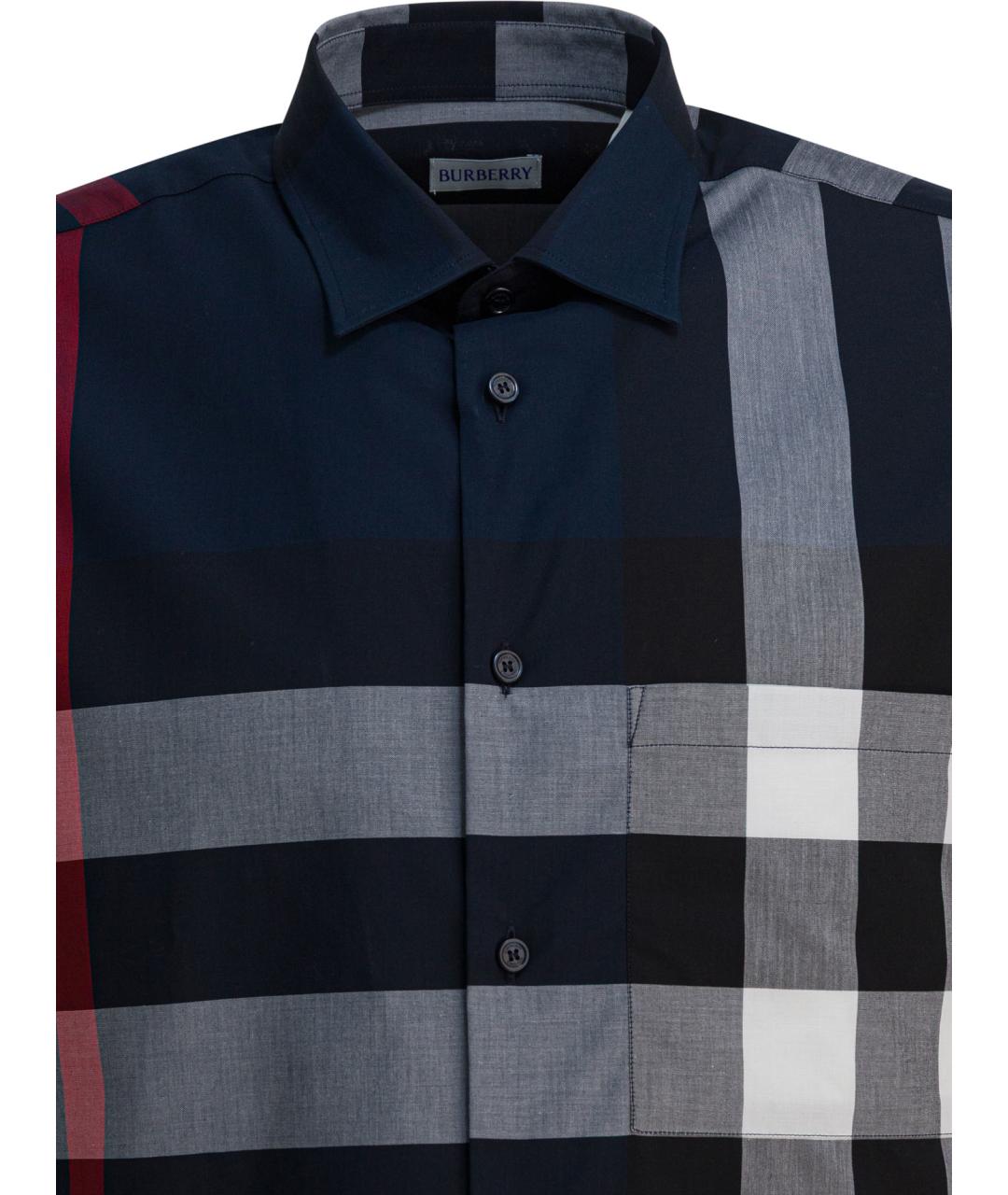 BURBERRY Синяя хлопковая кэжуал рубашка, фото 3