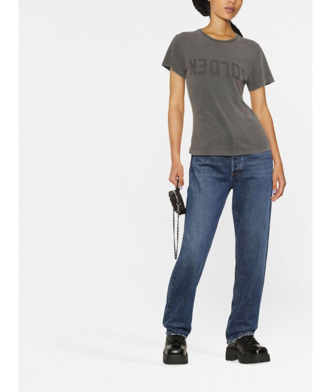 GOLDEN GOOSE DELUXE BRAND Серая хлопковая футболка, фото 2