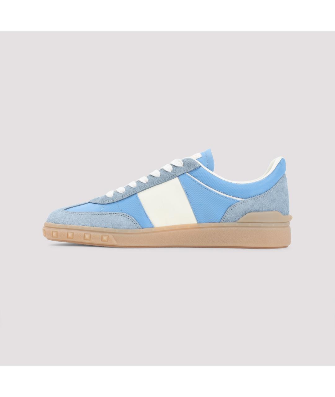 VALENTINO Голубые замшевые низкие кроссовки / кеды, фото 3