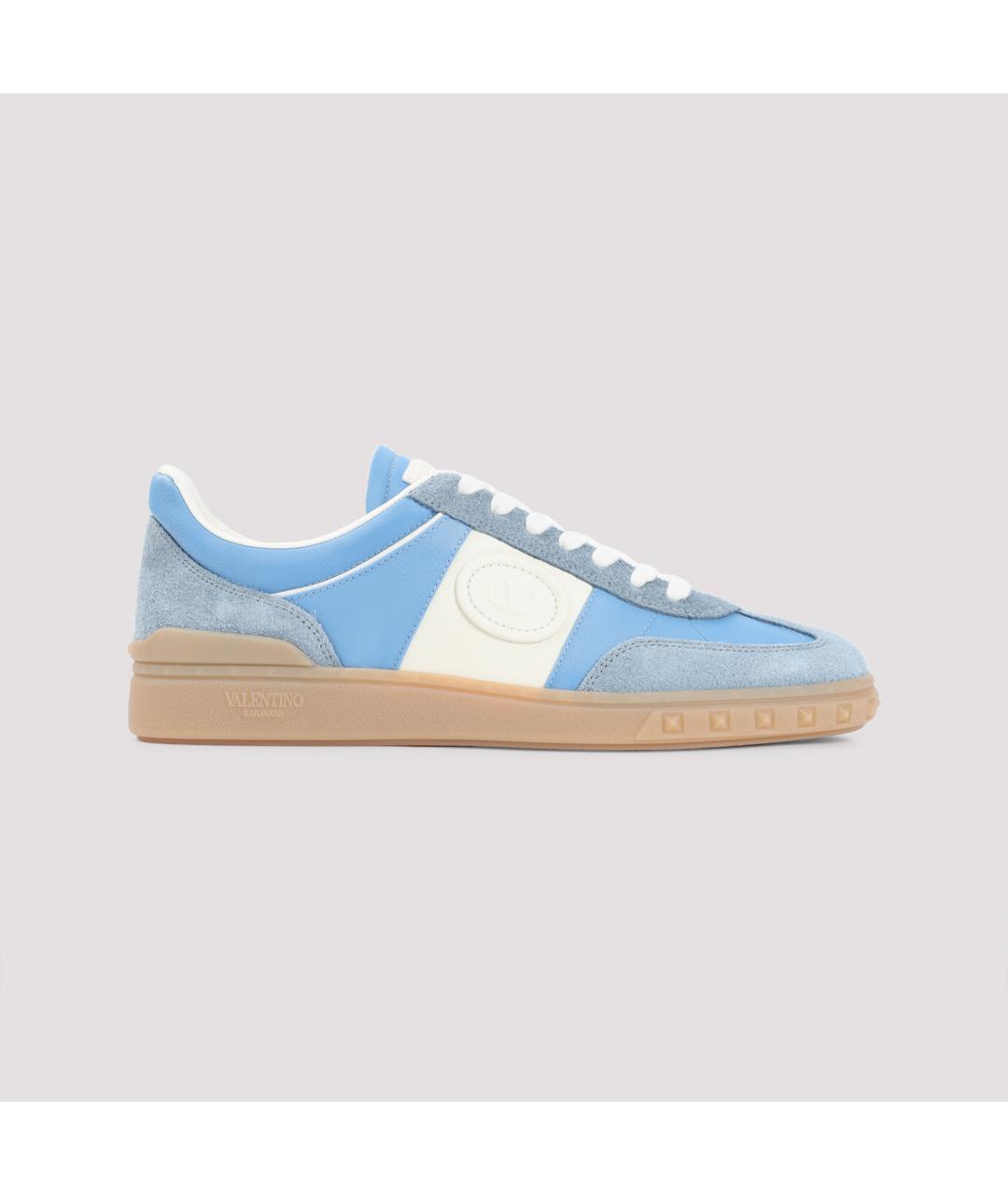 VALENTINO Голубые замшевые низкие кроссовки / кеды, фото 2