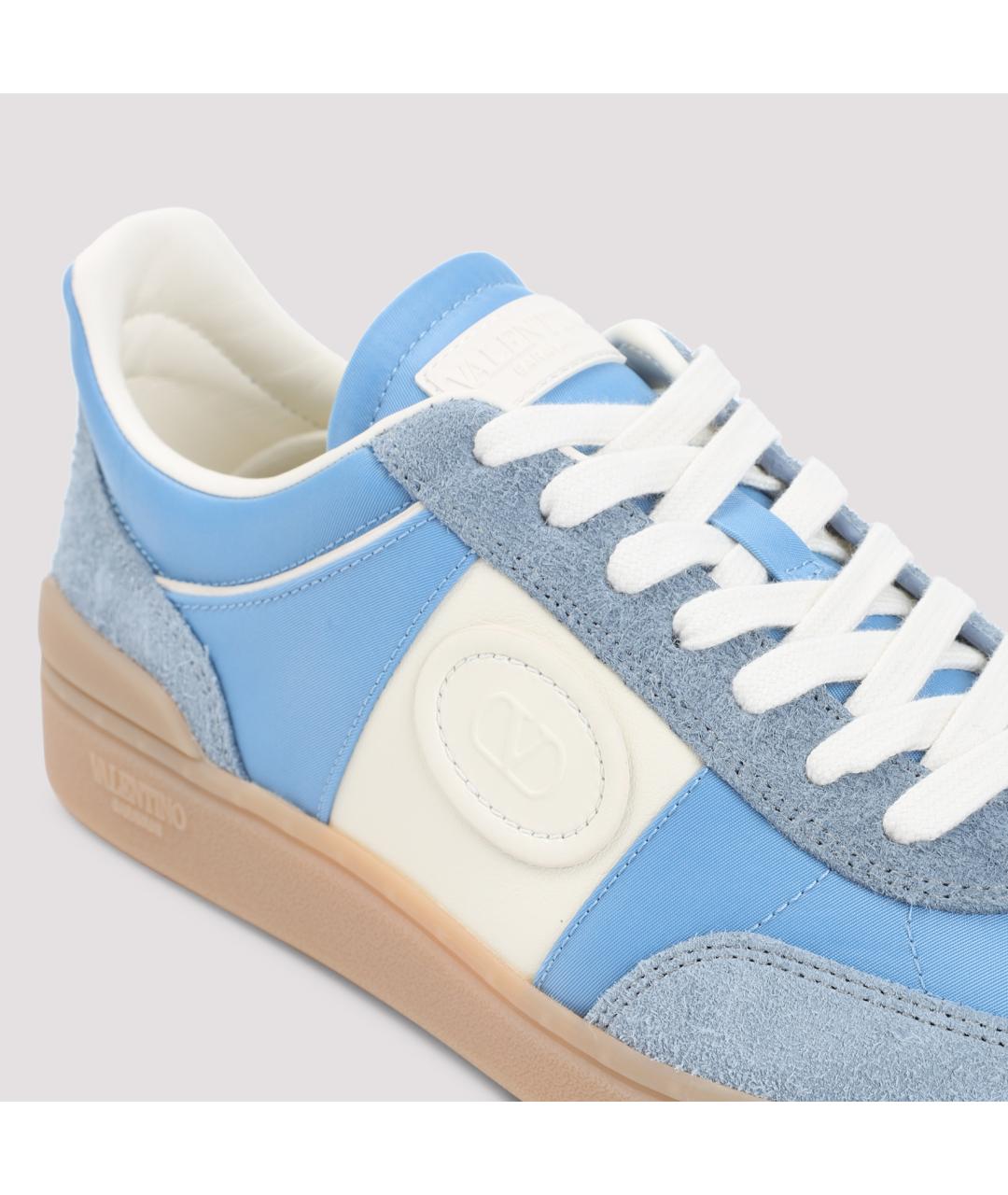 VALENTINO Голубые замшевые низкие кроссовки / кеды, фото 5