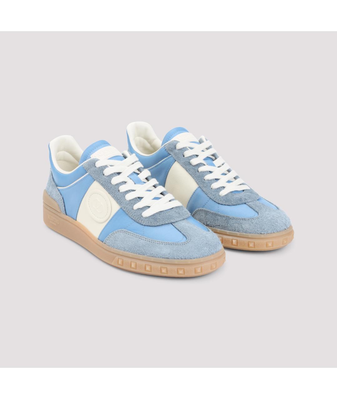 VALENTINO Голубые замшевые низкие кроссовки / кеды, фото 4