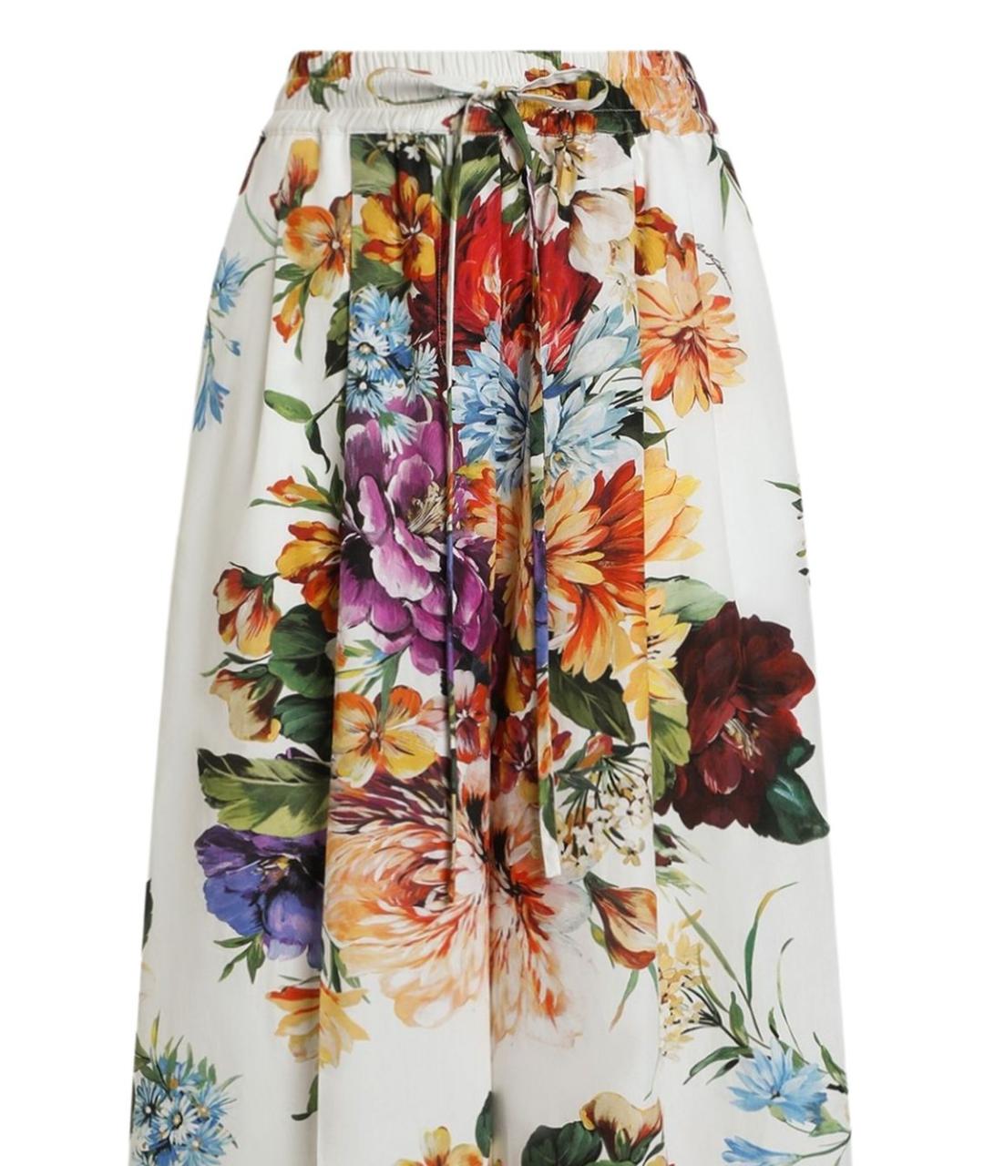 DOLCE&GABBANA Мульти хлопковые прямые брюки, фото 2