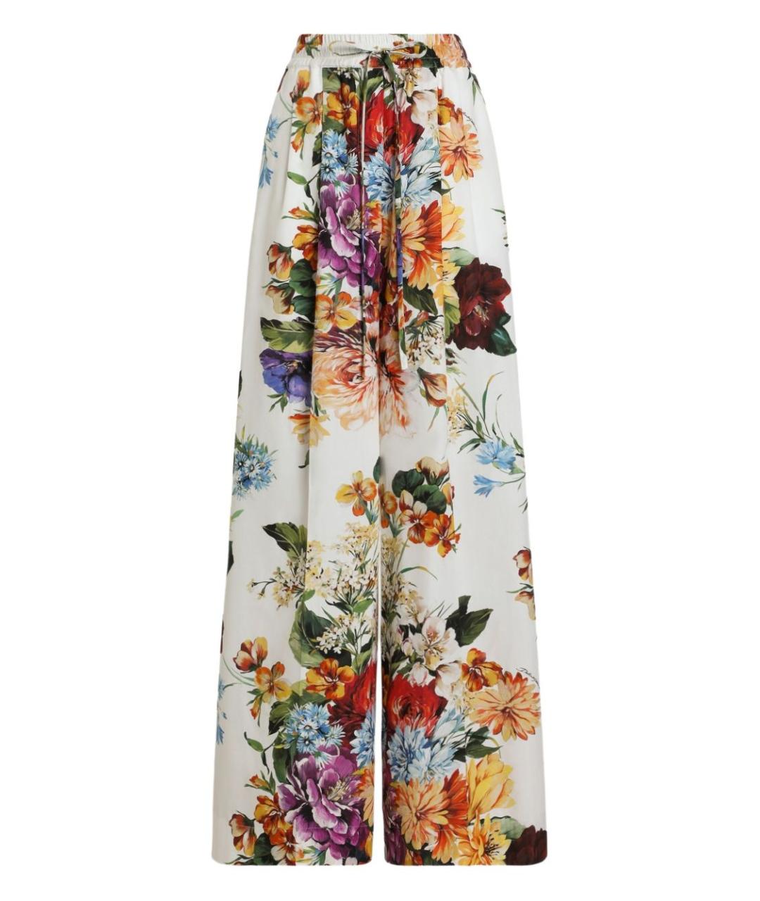 DOLCE&GABBANA Мульти хлопковые прямые брюки, фото 1