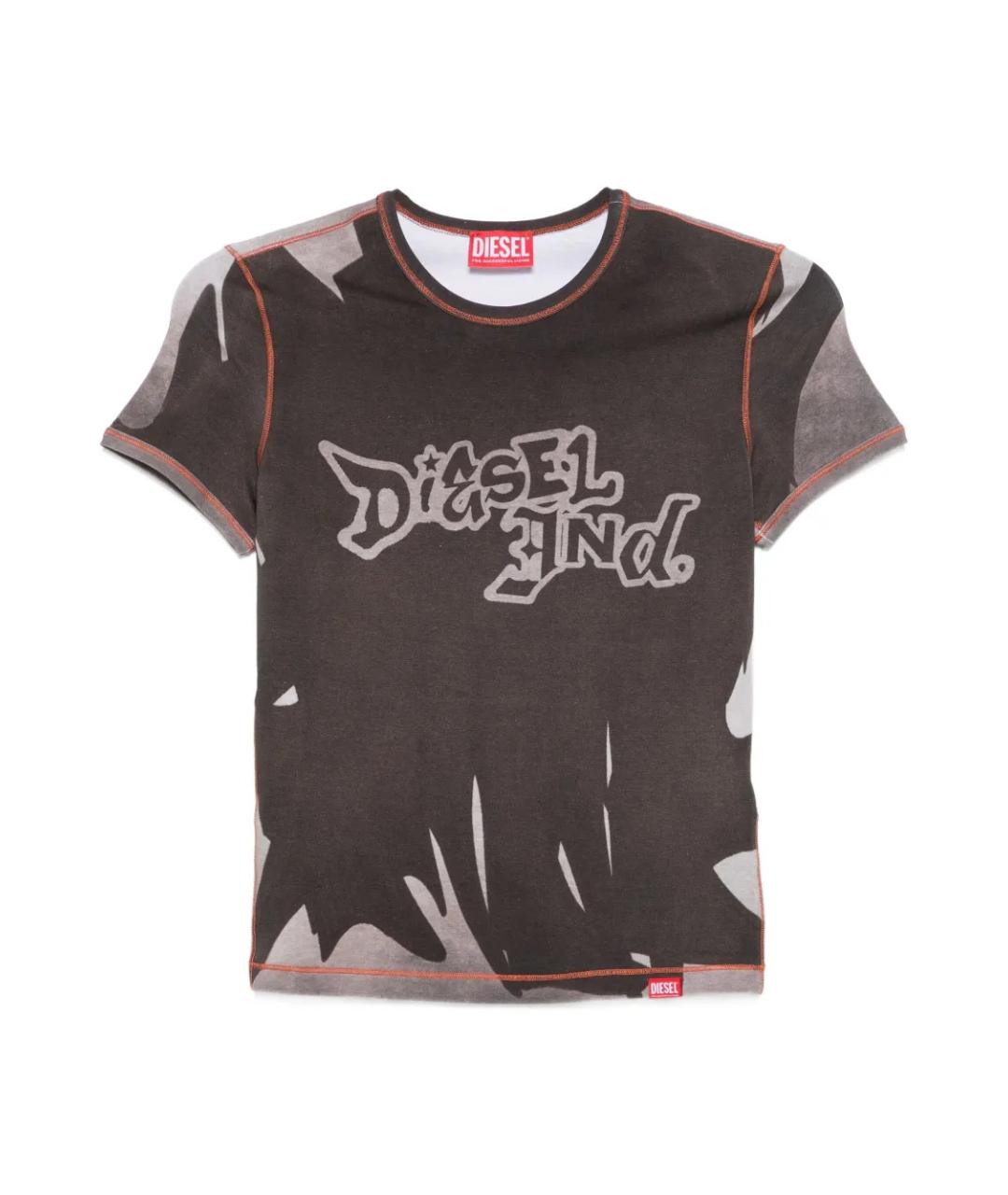 DIESEL Серая хлопковая футболка, фото 1