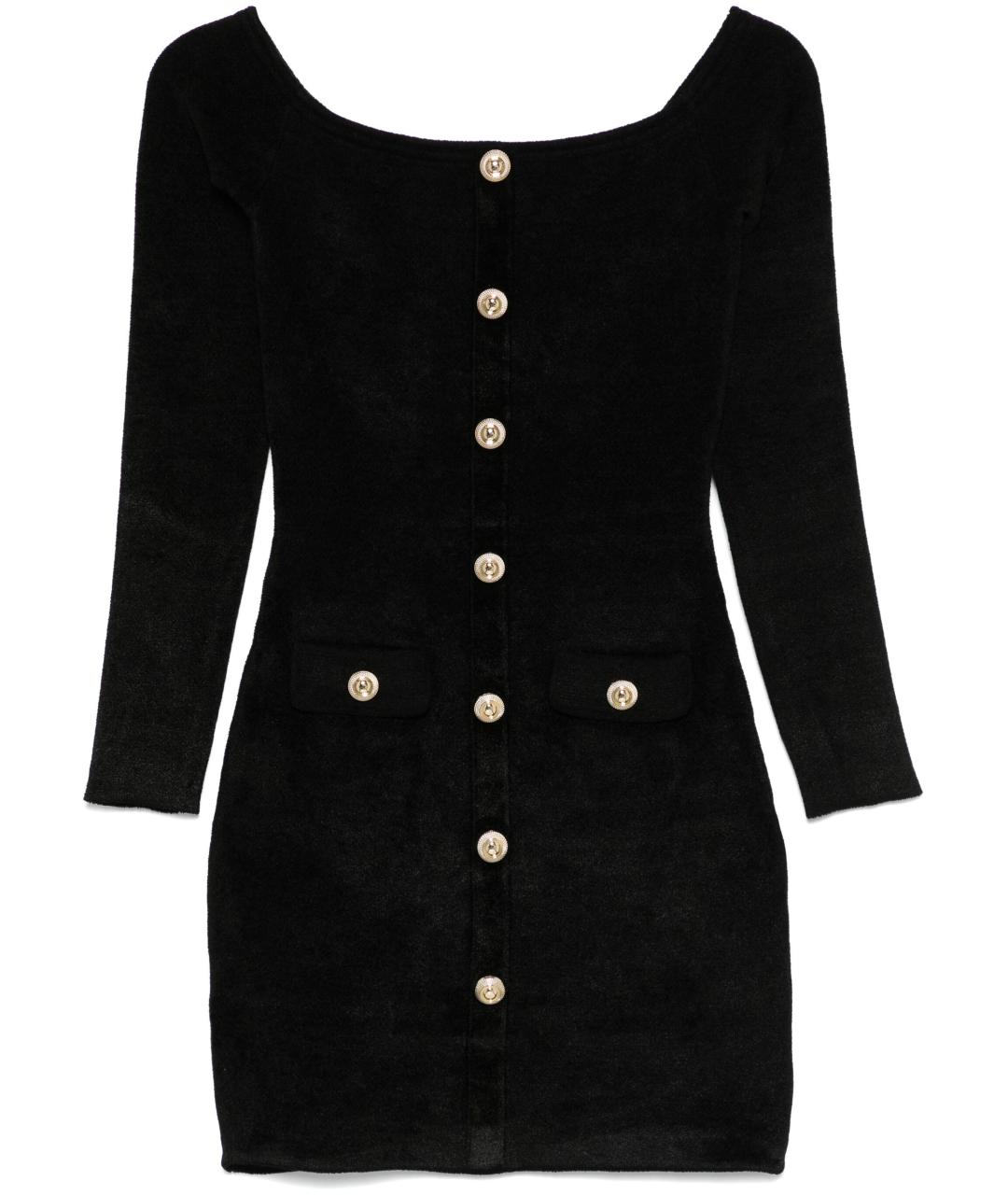 SELF-PORTRAIT Черное вискозное повседневное платье, фото 2