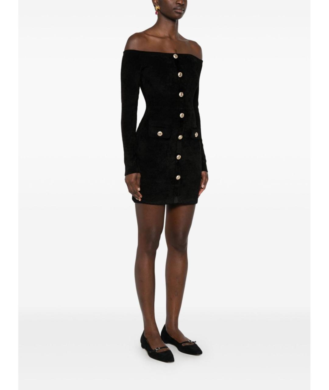 SELF-PORTRAIT Черное вискозное повседневное платье, фото 5