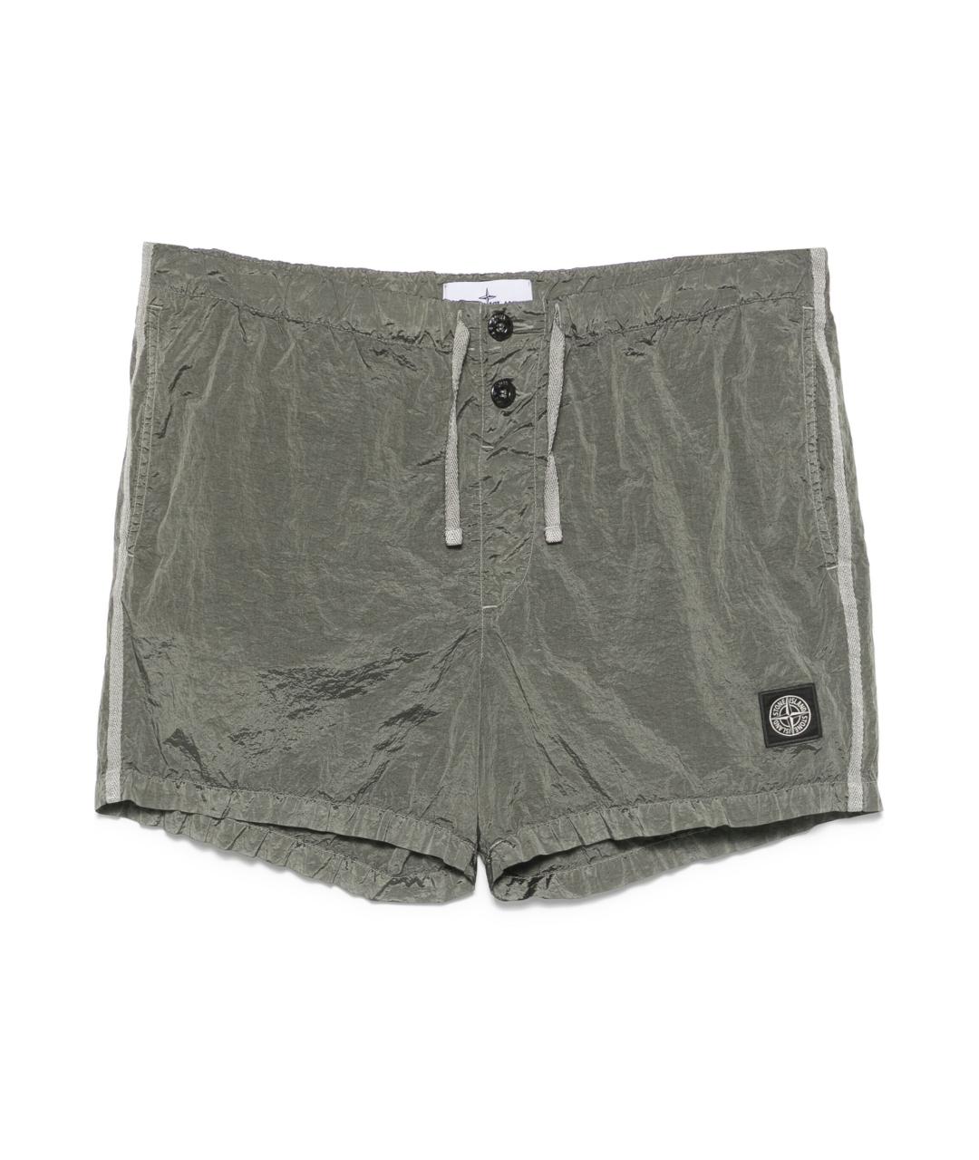 STONE ISLAND Зеленые полиамидовые плавки, фото 1