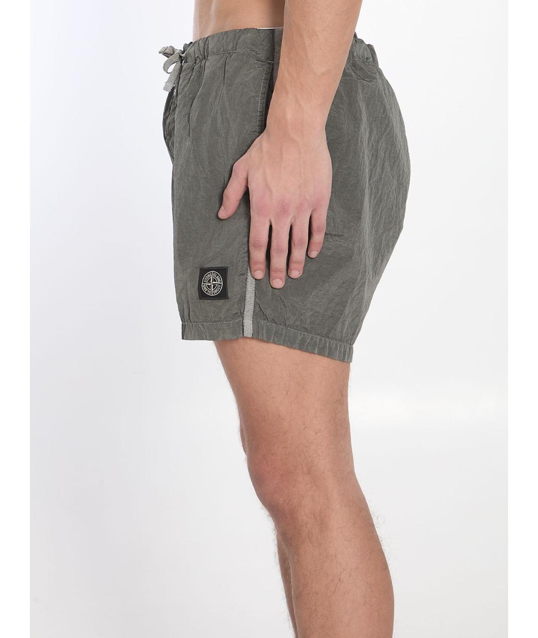 STONE ISLAND Зеленые полиамидовые плавки, фото 3