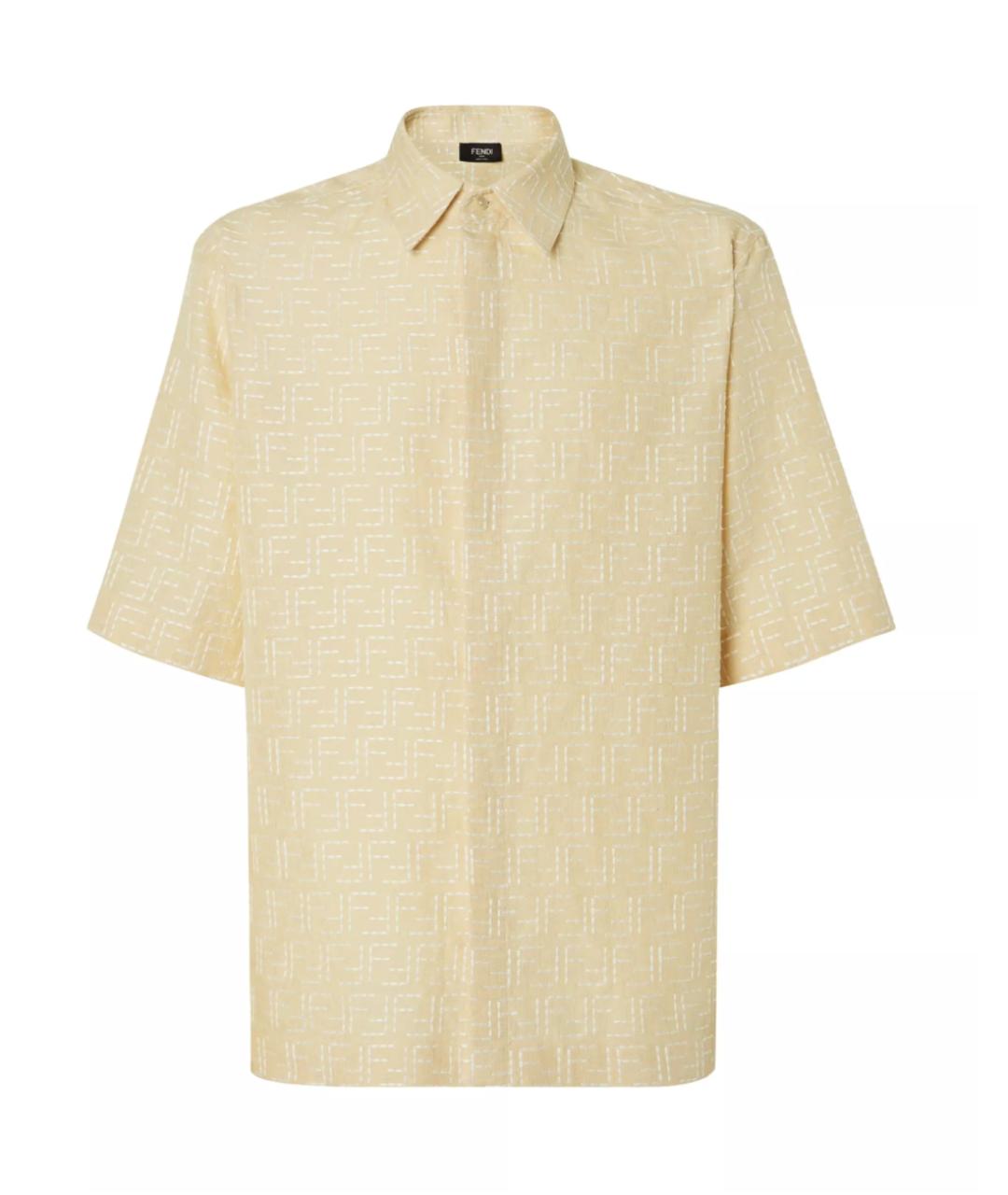 FENDI Желтая льняная кэжуал рубашка, фото 1