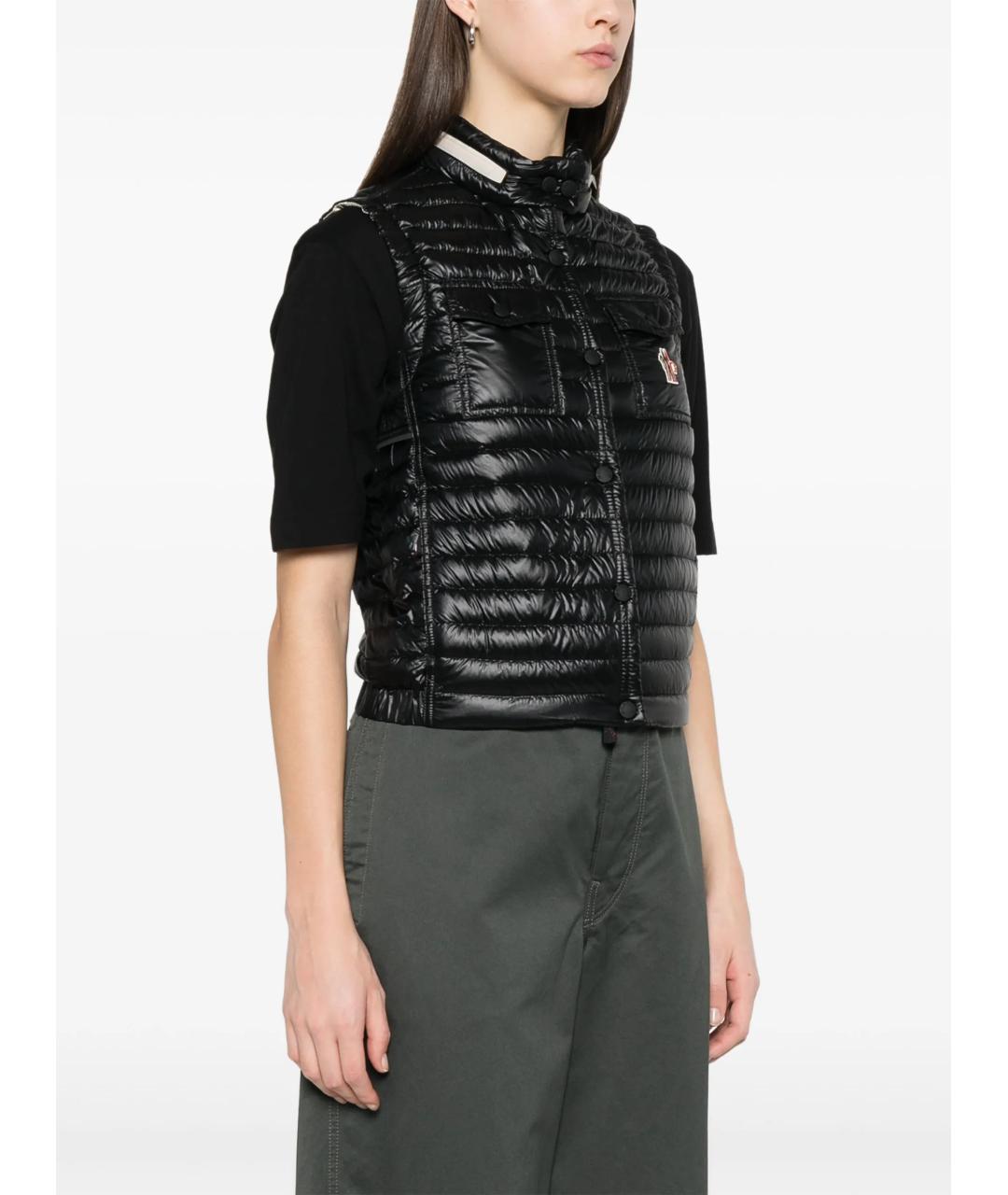 MONCLER Черный полиамидовый жилет, фото 5
