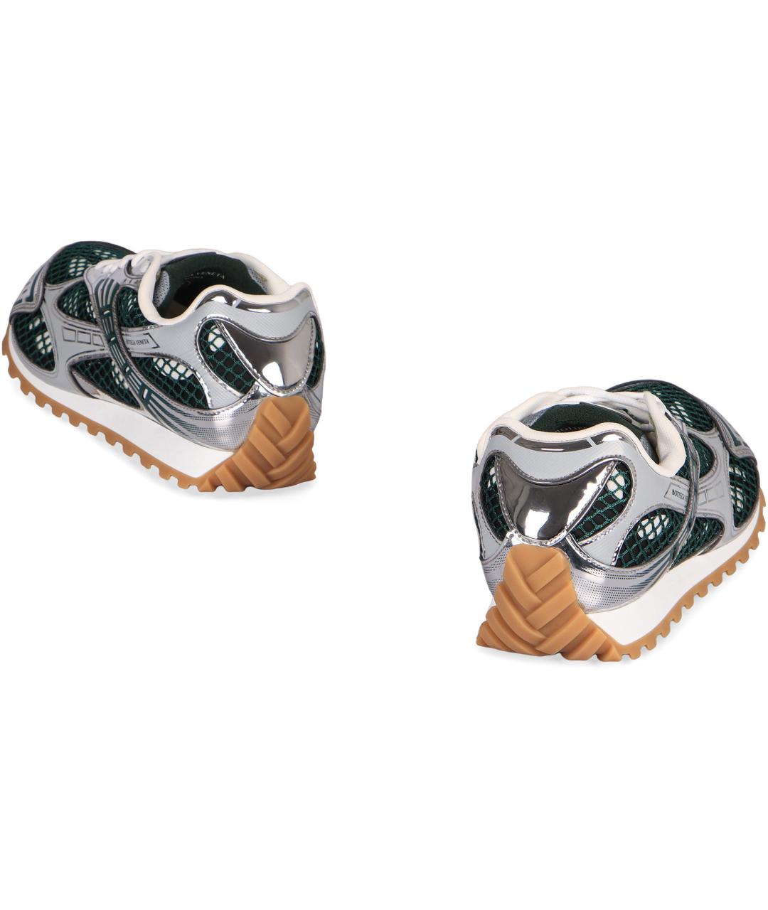 BOTTEGA VENETA Зеленые синтетические низкие кроссовки / кеды, фото 4