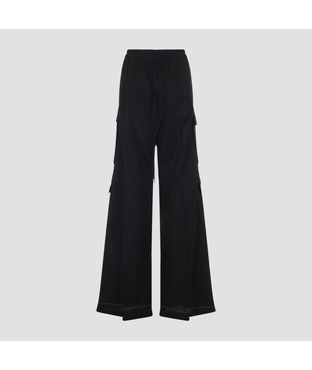 RICK OWENS Черные хлопковые прямые брюки, фото 2