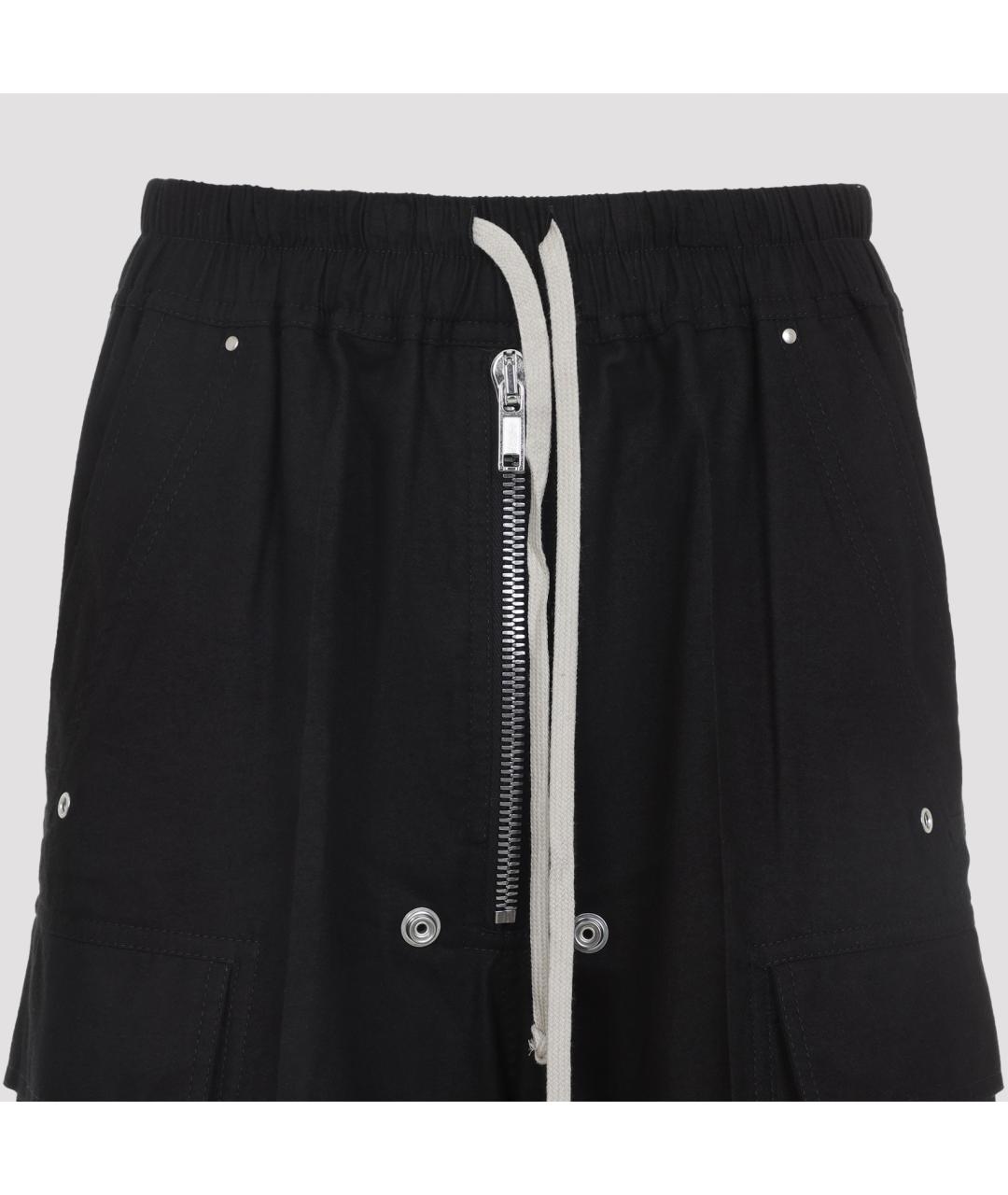 RICK OWENS Черные хлопковые прямые брюки, фото 3