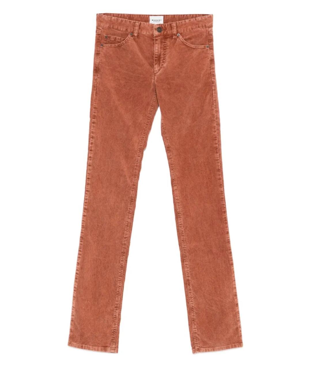 ISABEL MARANT Оранжевое хлопковые прямые брюки, фото 1