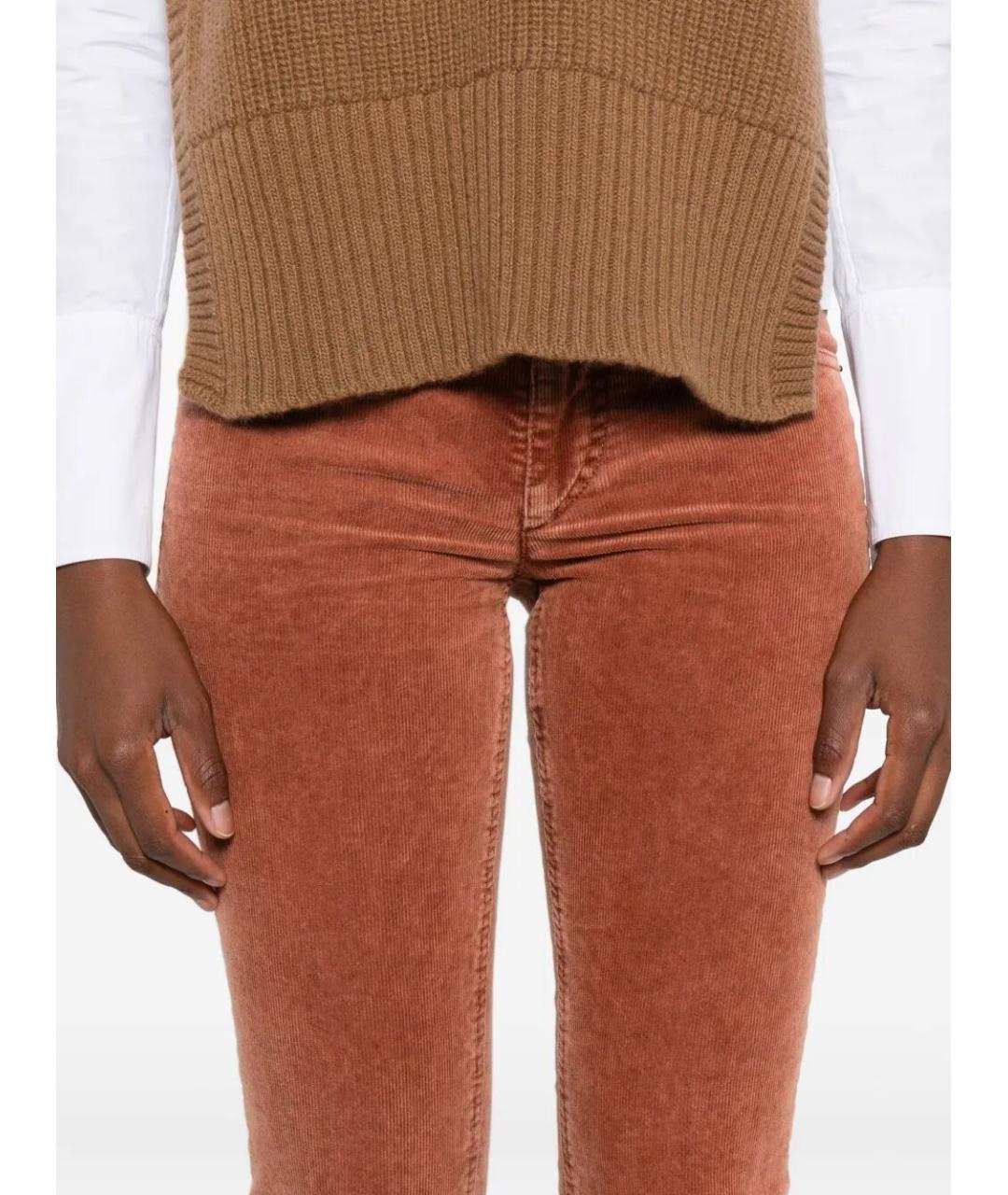 ISABEL MARANT Оранжевое хлопковые прямые брюки, фото 5