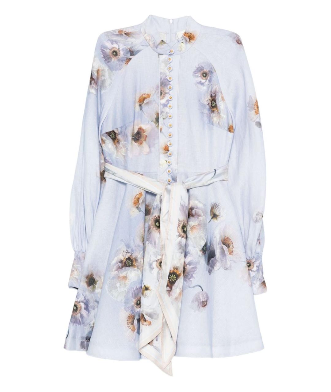ZIMMERMANN Фиолетовое льняное повседневное платье, фото 1