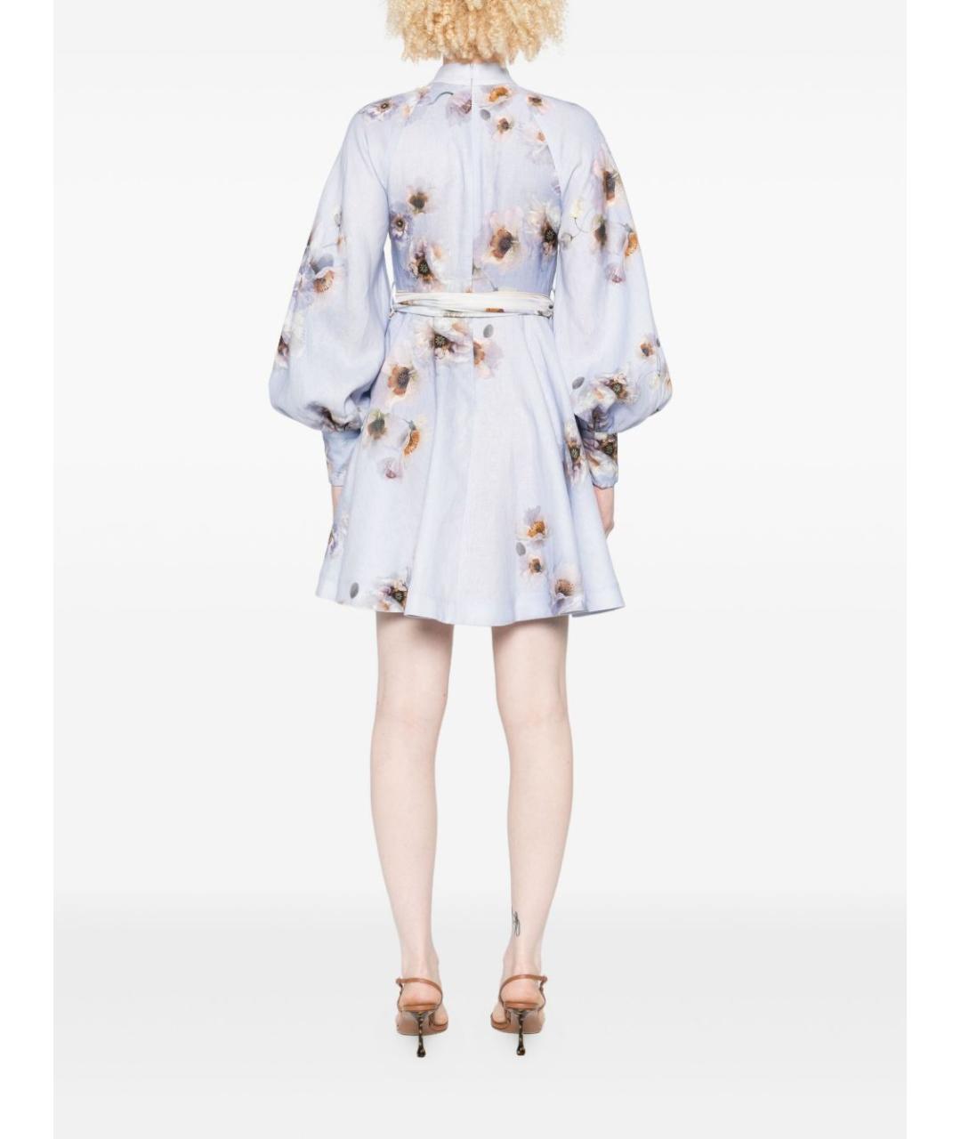 ZIMMERMANN Фиолетовое льняное повседневное платье, фото 4