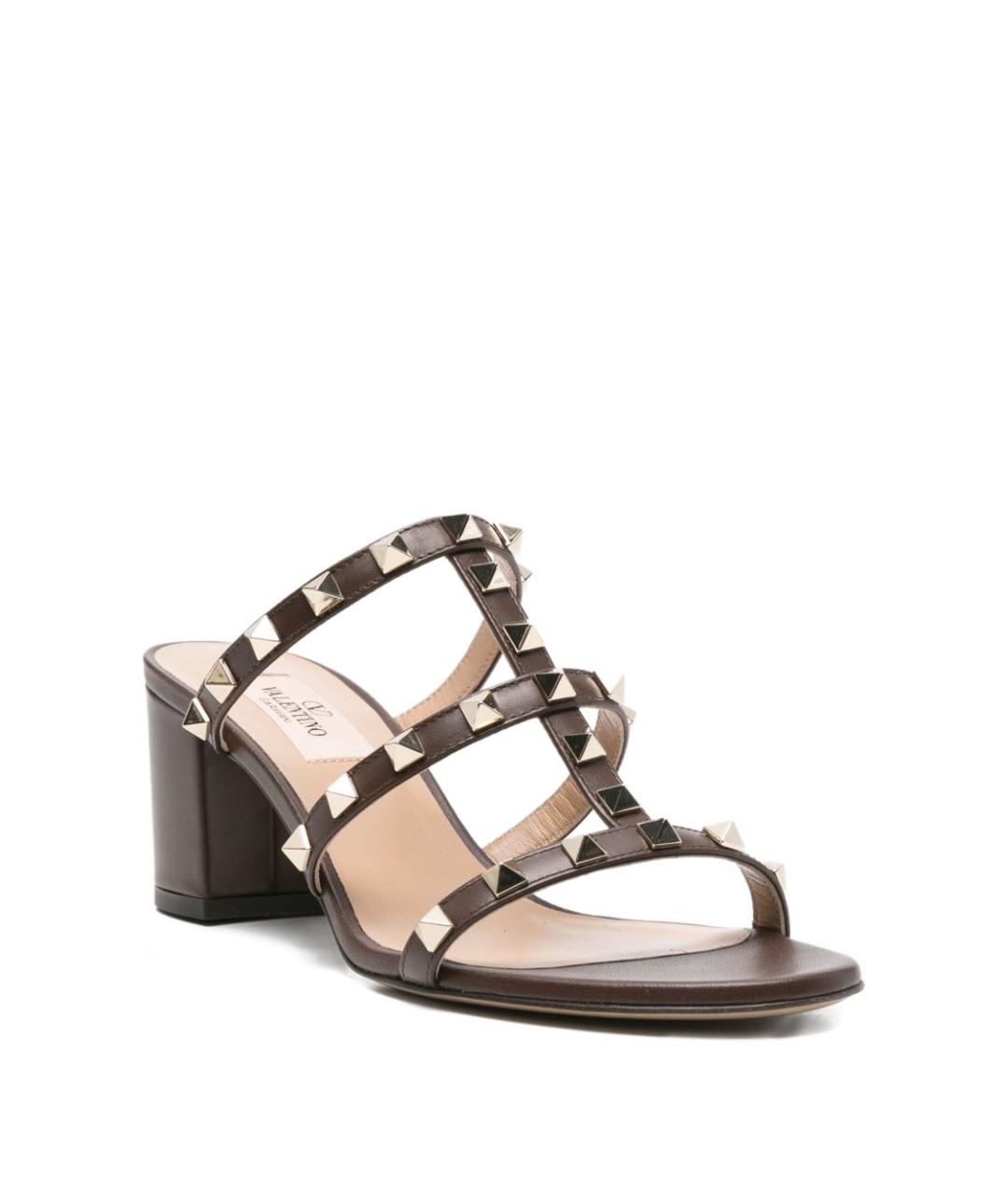 VALENTINO Коричневые кожаные мюли, фото 4