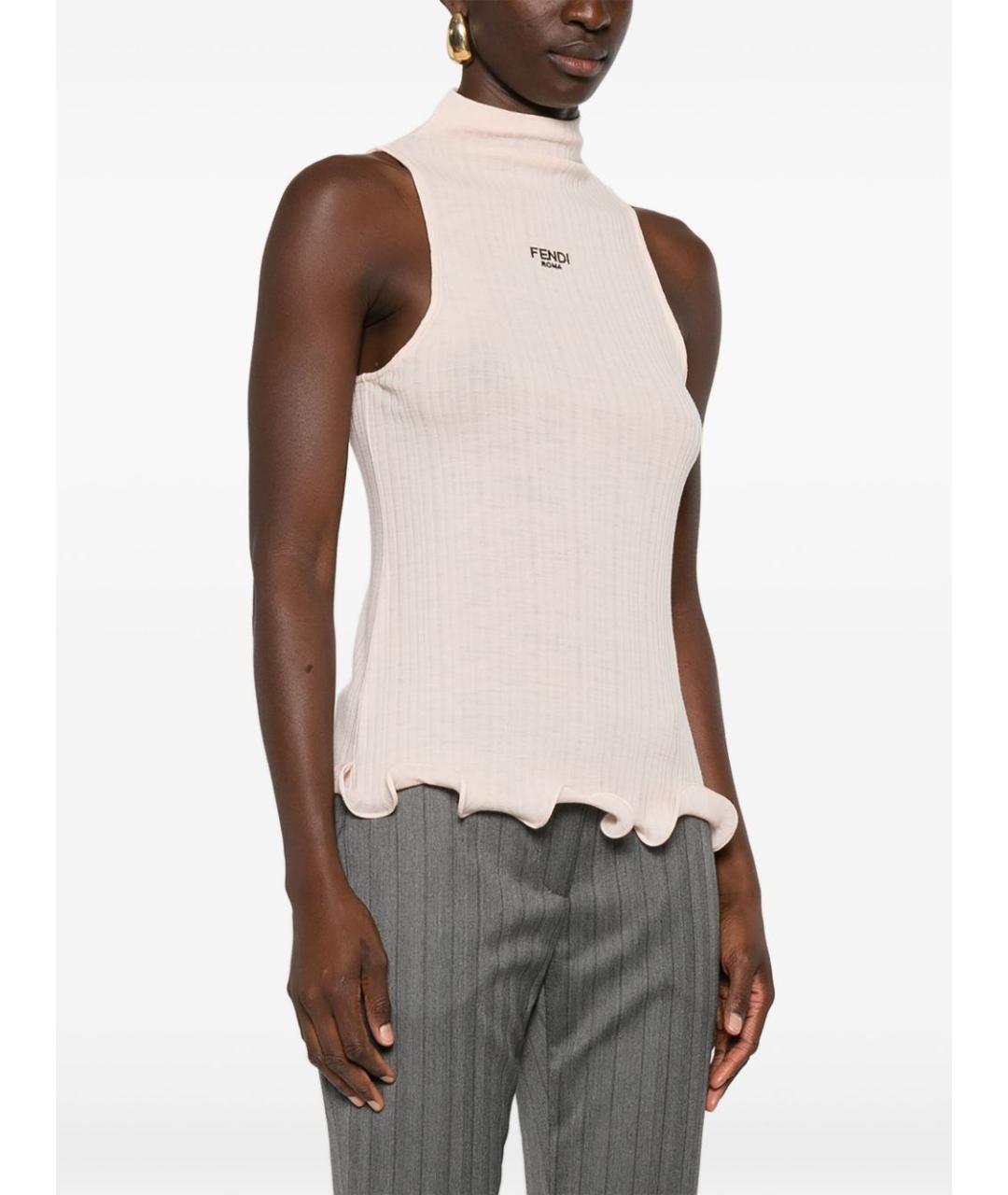 FENDI Белая шерстяная майка, фото 5