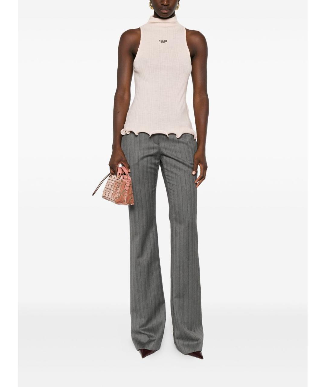 FENDI Белая шерстяная майка, фото 3