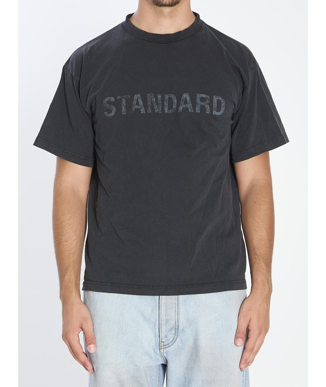 BALENCIAGA Антрацитовая хлопковая футболка, фото 2