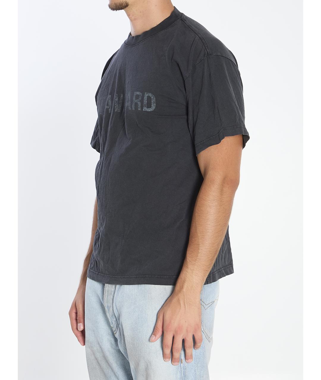 BALENCIAGA Антрацитовая хлопковая футболка, фото 3