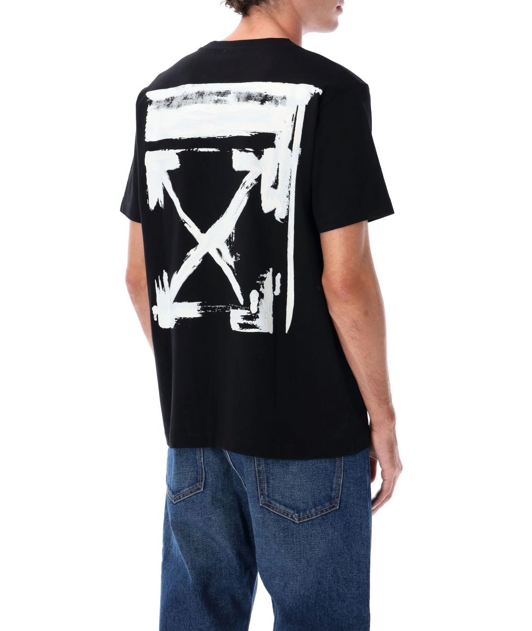 OFF-WHITE Черная хлопковая футболка, фото 2