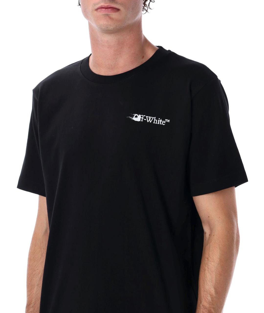 OFF-WHITE Черная хлопковая футболка, фото 3