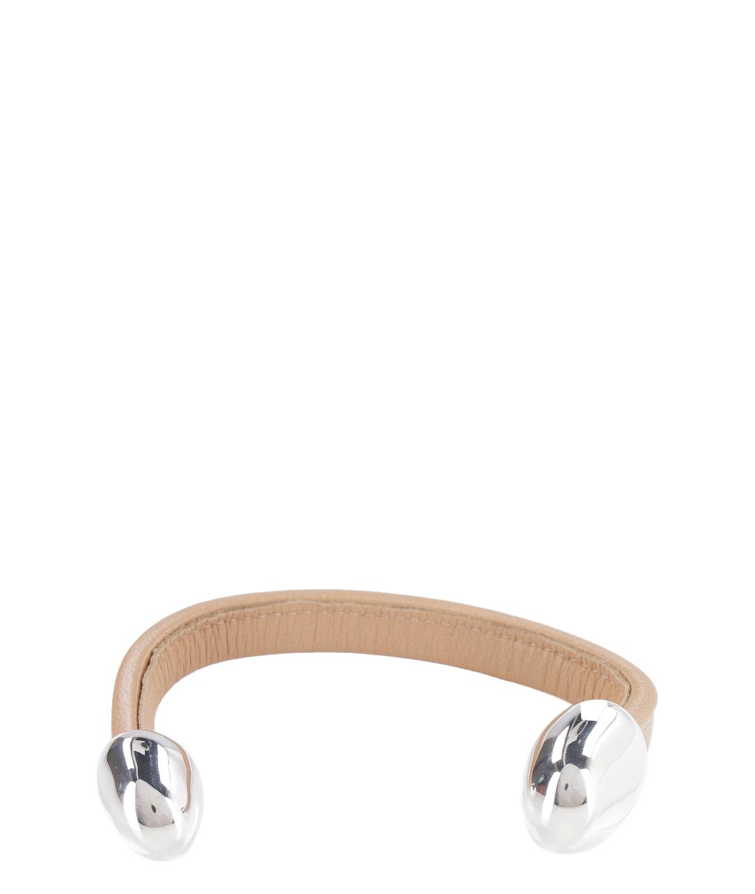 BOTTEGA VENETA Бежевый кожаный браслет, фото 1