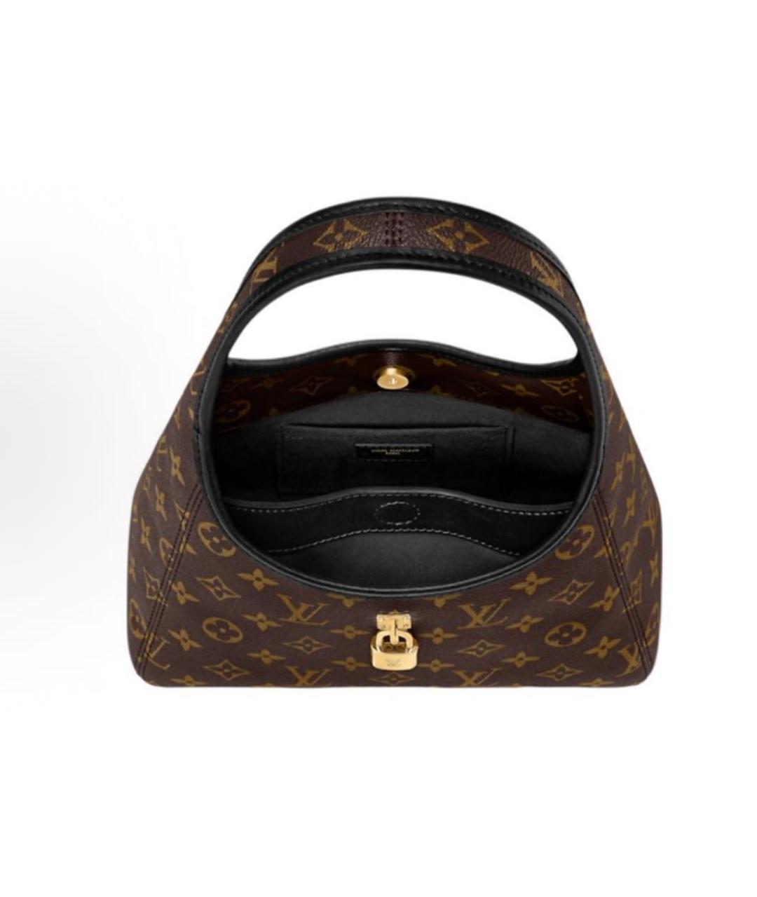 LOUIS VUITTON Коричневая кожаная сумка с короткими ручками, фото 3