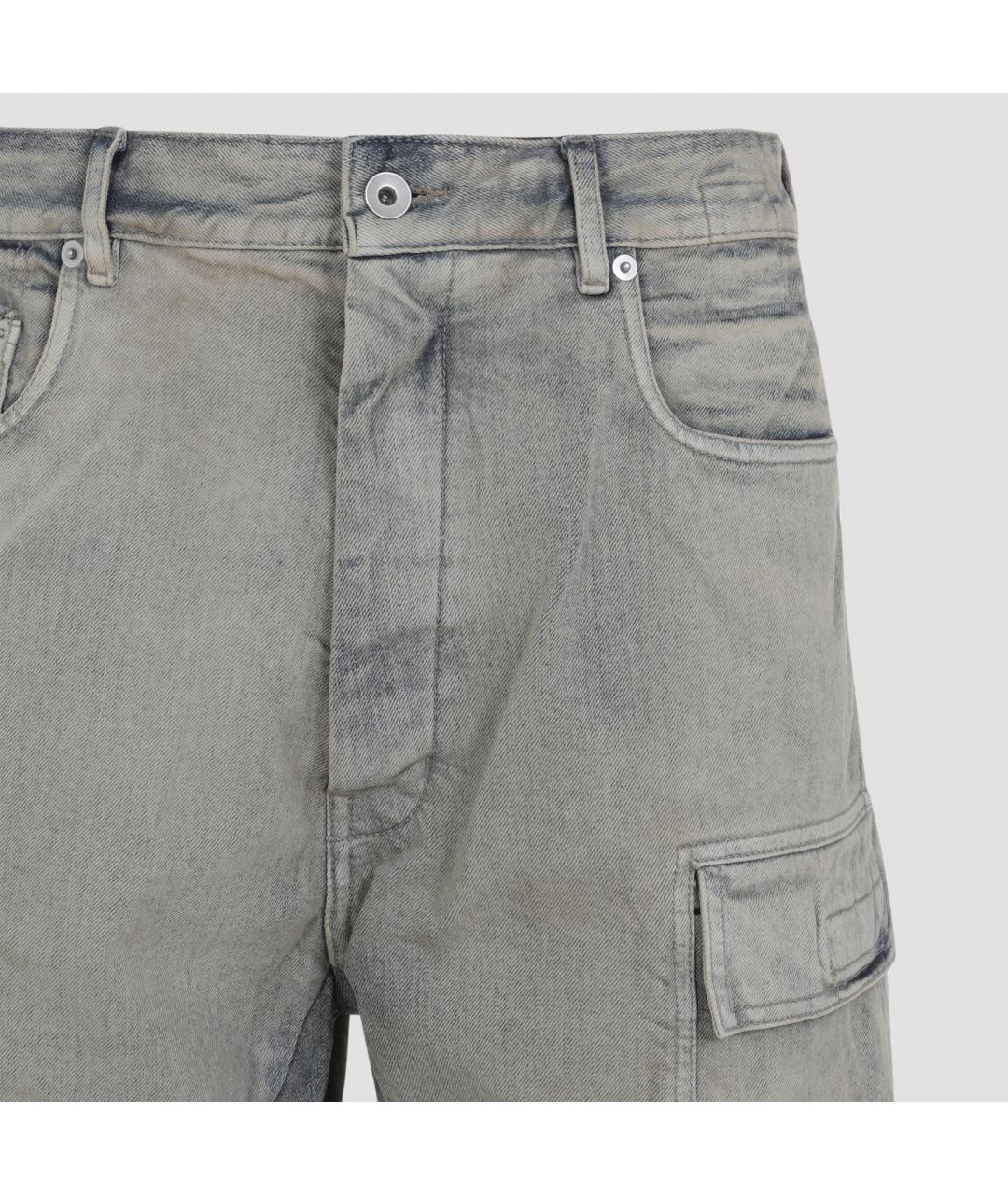 RICK OWENS DRKSHDW Серые хлопковые прямые джинсы, фото 3