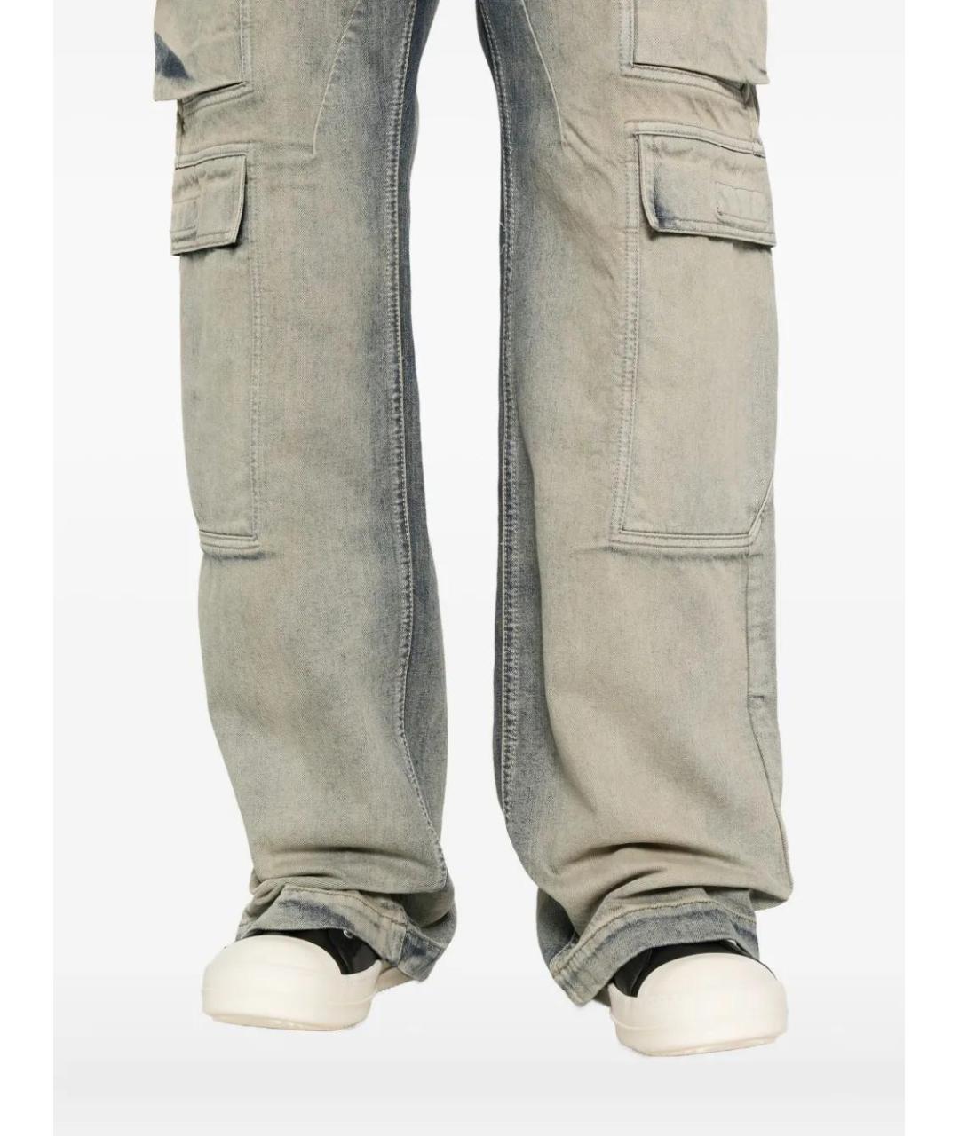 RICK OWENS DRKSHDW Серые хлопковые прямые джинсы, фото 4