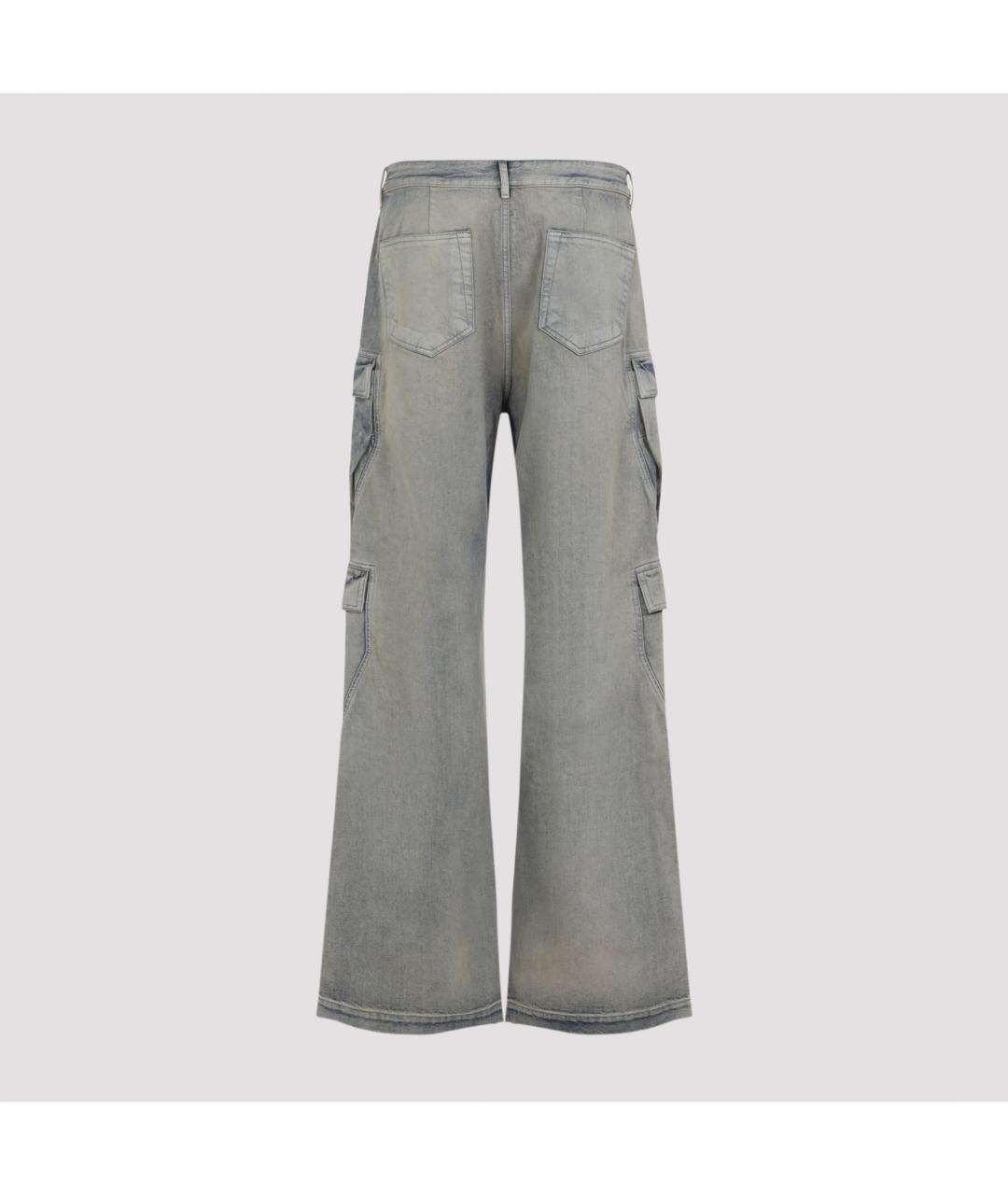 RICK OWENS DRKSHDW Серые хлопковые прямые джинсы, фото 2