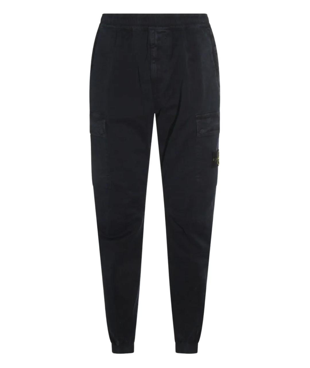 STONE ISLAND Темно-синие хлопковые повседневные брюки, фото 1