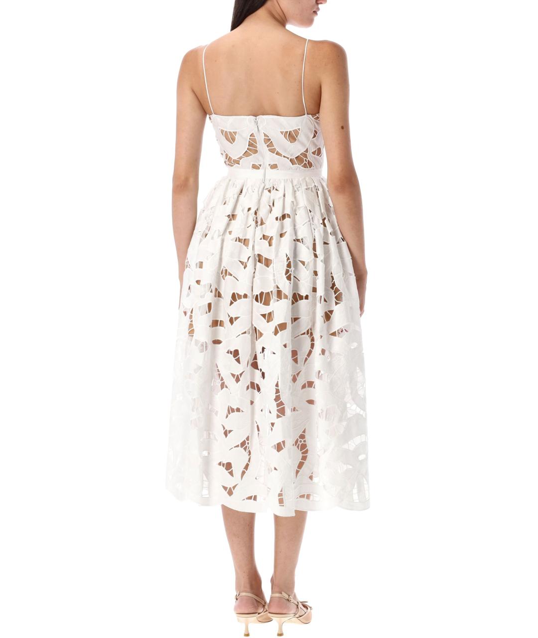 SELF-PORTRAIT Белое льняное повседневное платье, фото 3