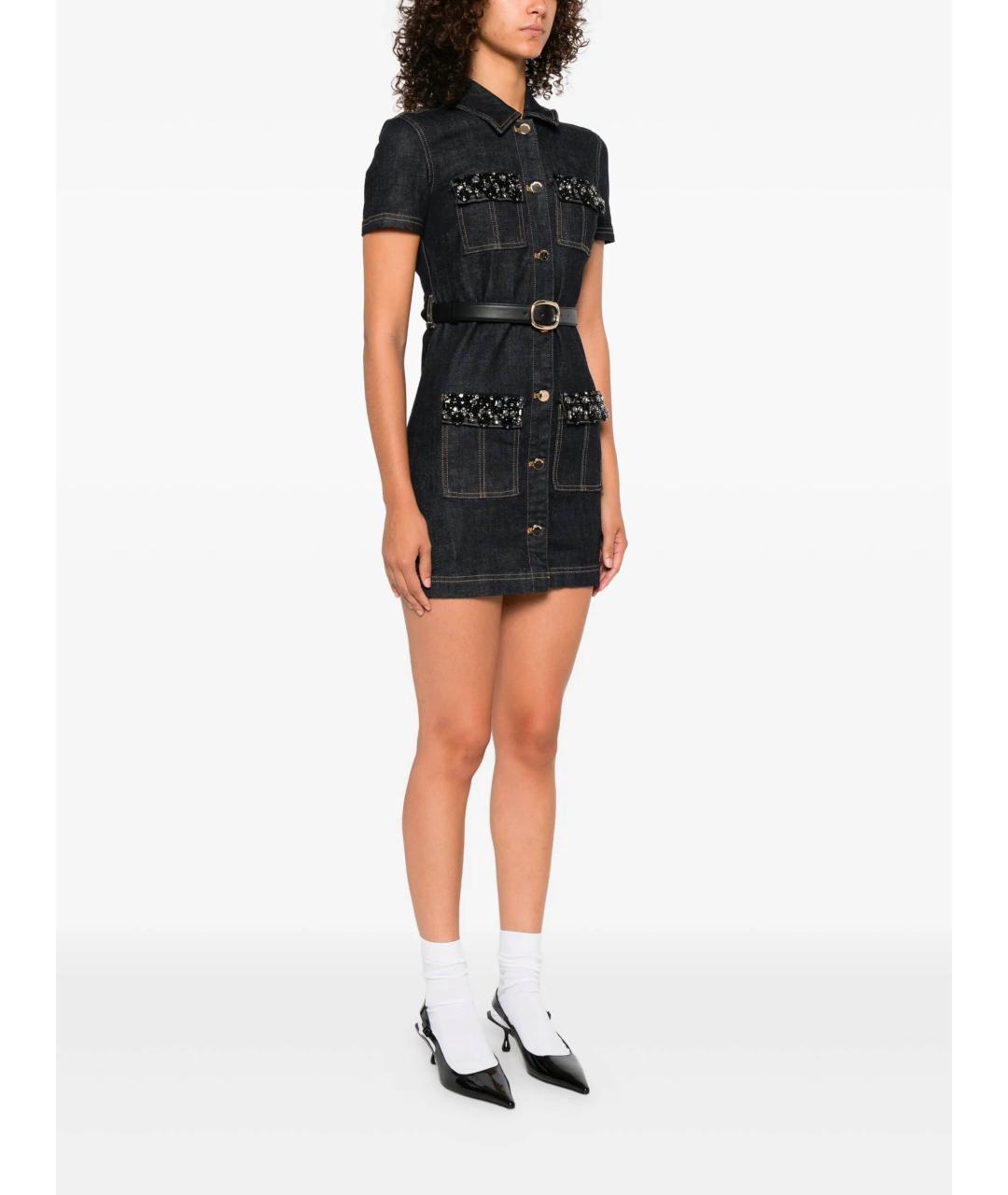 SELF-PORTRAIT Синее хлопковое повседневное платье, фото 3