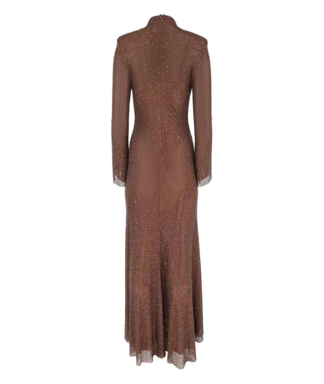 SELF-PORTRAIT Коричневое полиэстеровое вечернее платье, фото 2
